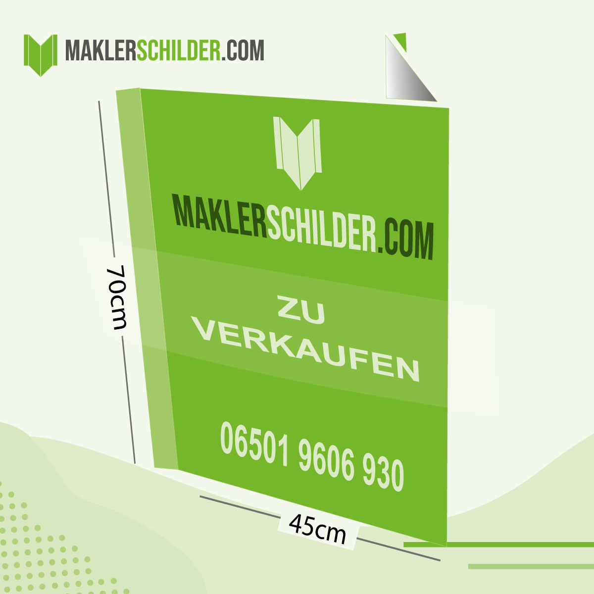 Vertical folding sign 1000 x 700 mm