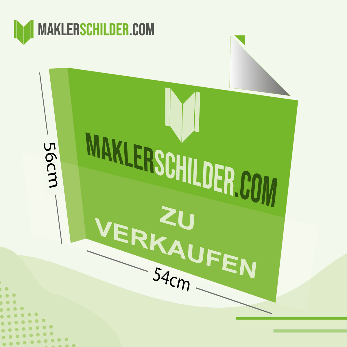 Vertical folding sign 1180 x 560 mm