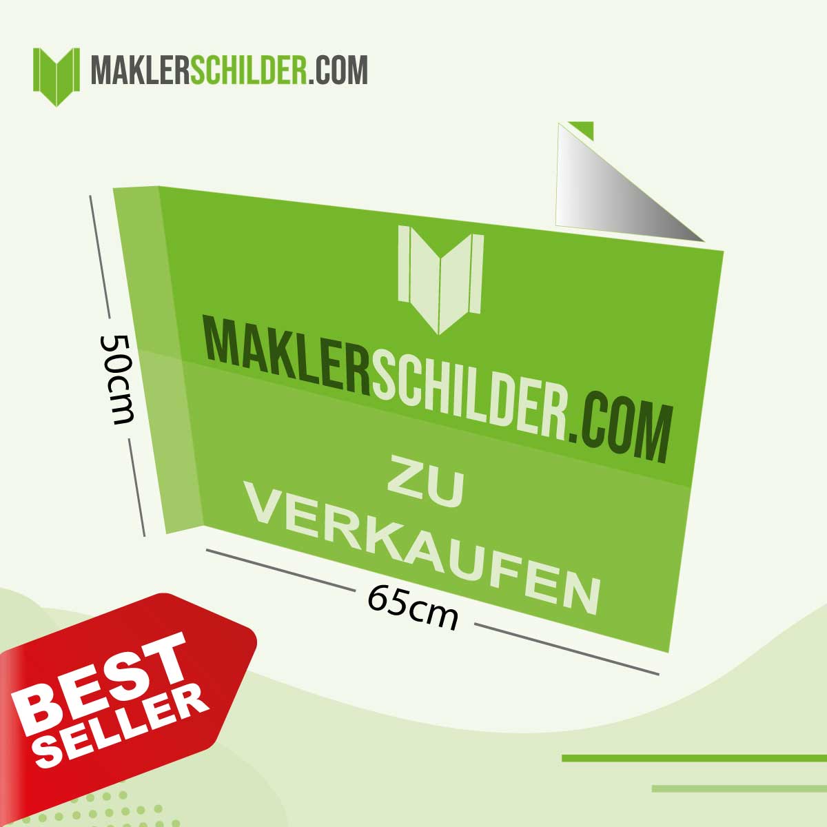 Vertical folding sign 1400 x 500 mm