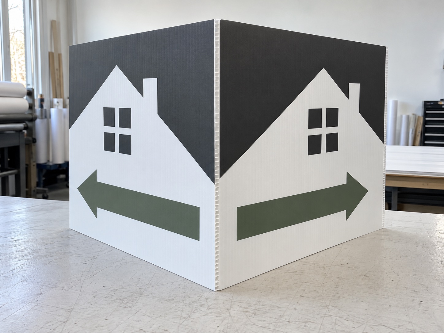Corrugated plastic folding sign